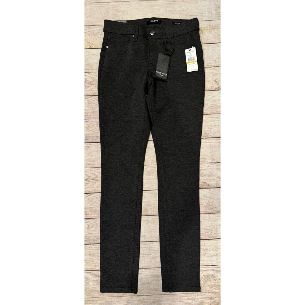 NWT Nine West Gramercy Skinny Jeans Pants Heather gray Stretch Size 2